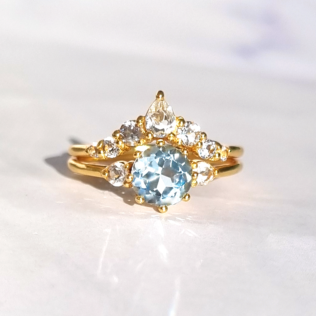 18k gold sky discount blue topaz ring