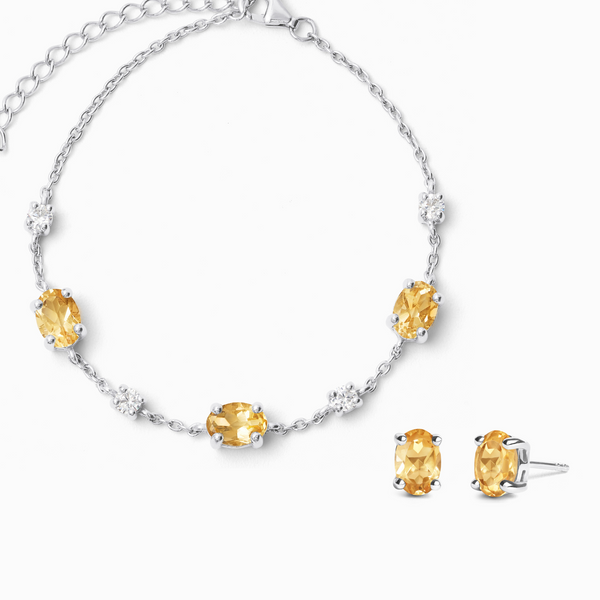 Mini Set 2 - Citrine Jewellery Set in Sterling Silver