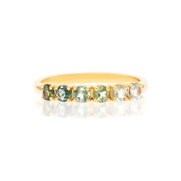 Ombre Green Tourmaline Eternity Band in 18k Gold Vermeil