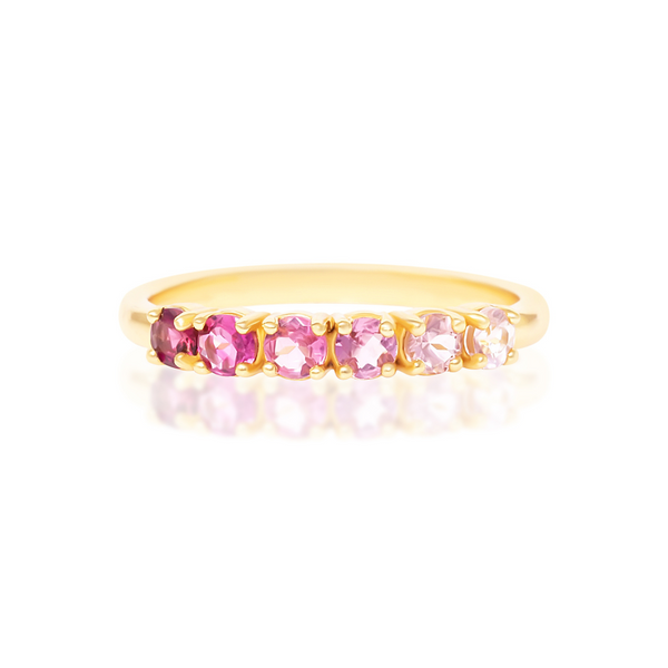 Ombre Pink Tourmaline Eternity Band in 18k Gold Vermeil