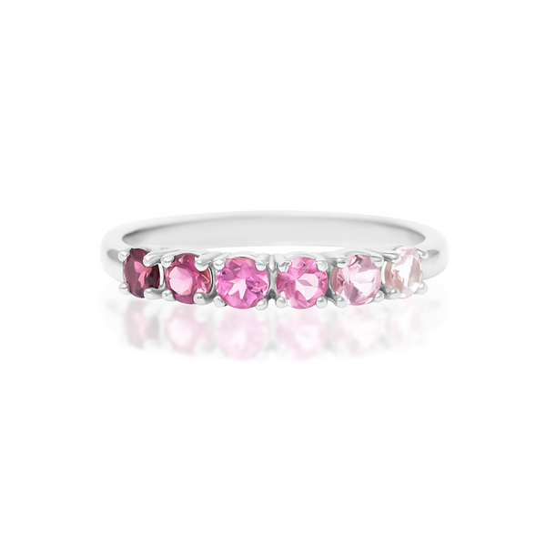 Ombre Pink Tourmaline Eternity Band in Sterling Silver