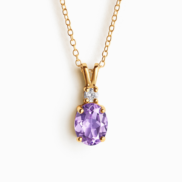Lavender Amethyst Pendant Necklace in 18k Gold Vermeil