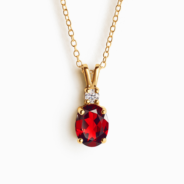 Garnet Pendant Necklace in 18k Gold Vermeil
