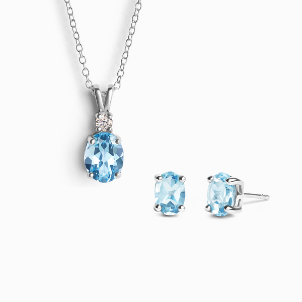 Mini Set 1 - Blue Topaz Jewellery Set in Sterling Silver