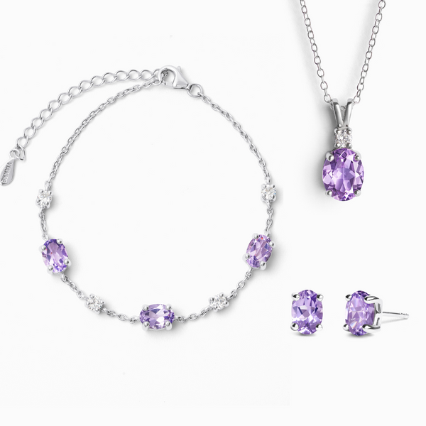 Essential Amethyst Jewellery Set in Sterling Silver