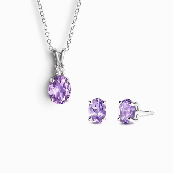 Mini Set 1 - Amethyst Jewellery Set in Sterling Silver