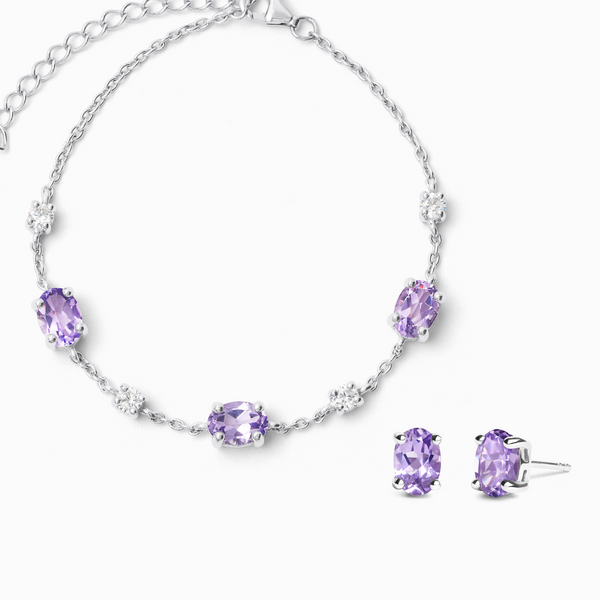 Mini Set 2 - Amethyst Jewellery Set in Sterling Silver