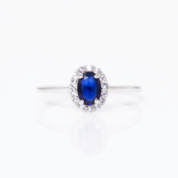 Blue Sapphire Ring in Sterling Silver