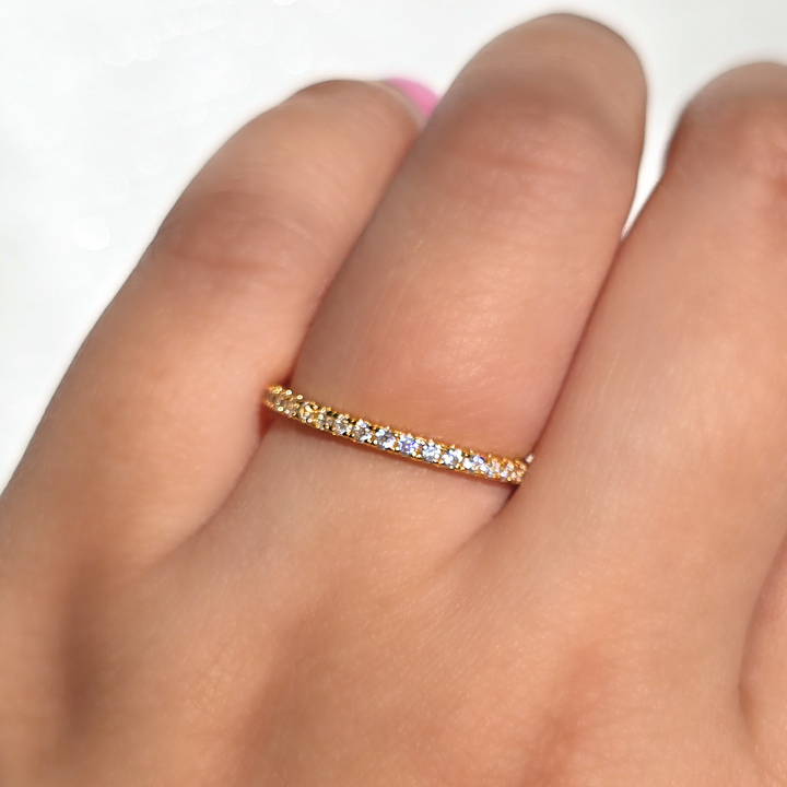 stackable classic full eternity band in 18k gold vermeil 