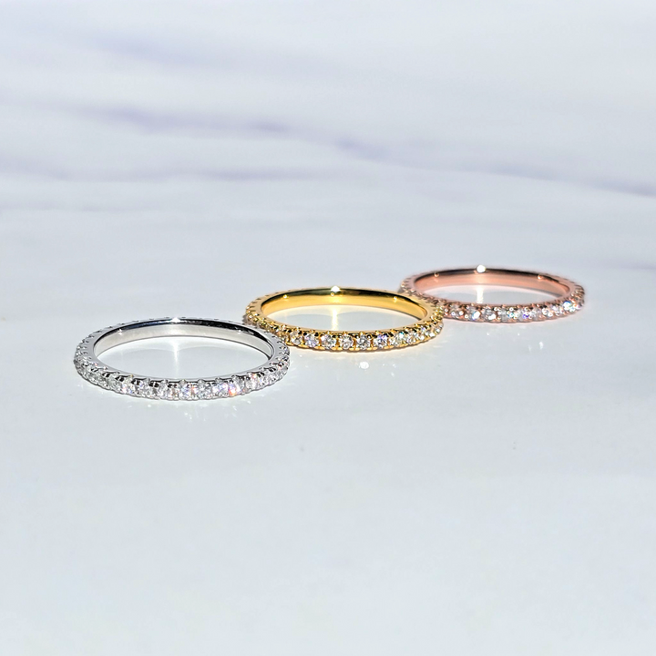 stackable classic full eternity bands in sterling silver 18k gold vermeil and rose gold vermeil