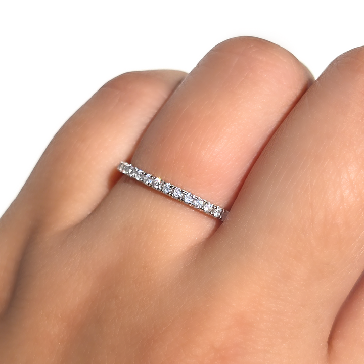 stackable classic full eternity band in sterling silver 