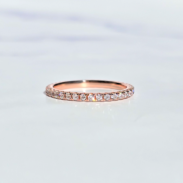 stackable classic full eternity band in 18k rose gold vermeil 