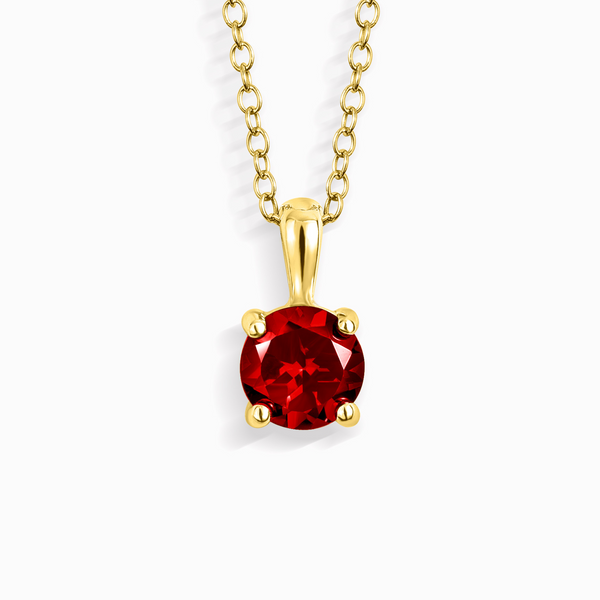 Garnet Solitaire Pendant Necklace in 18k Gold Vermeil