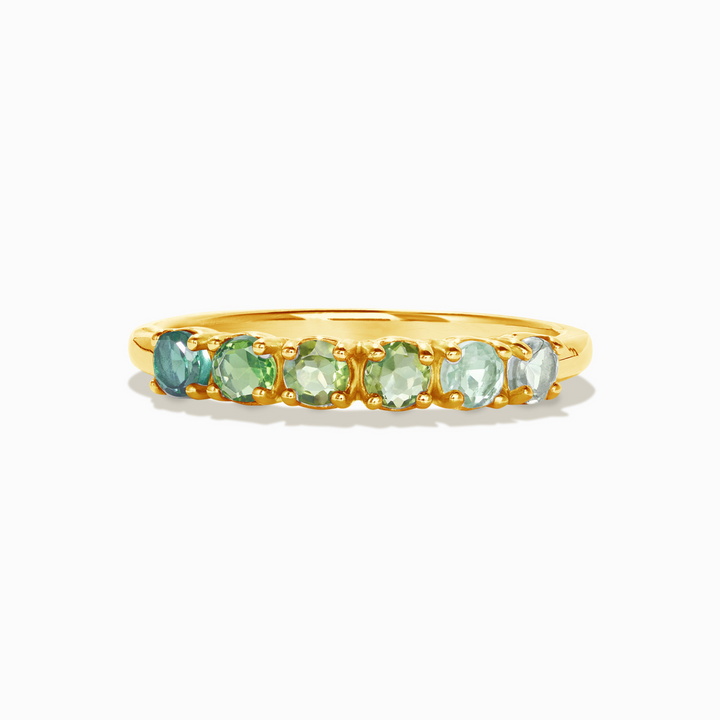 ombre green tourmaline stacking eternity wedding ring in 18k gold vermeil
