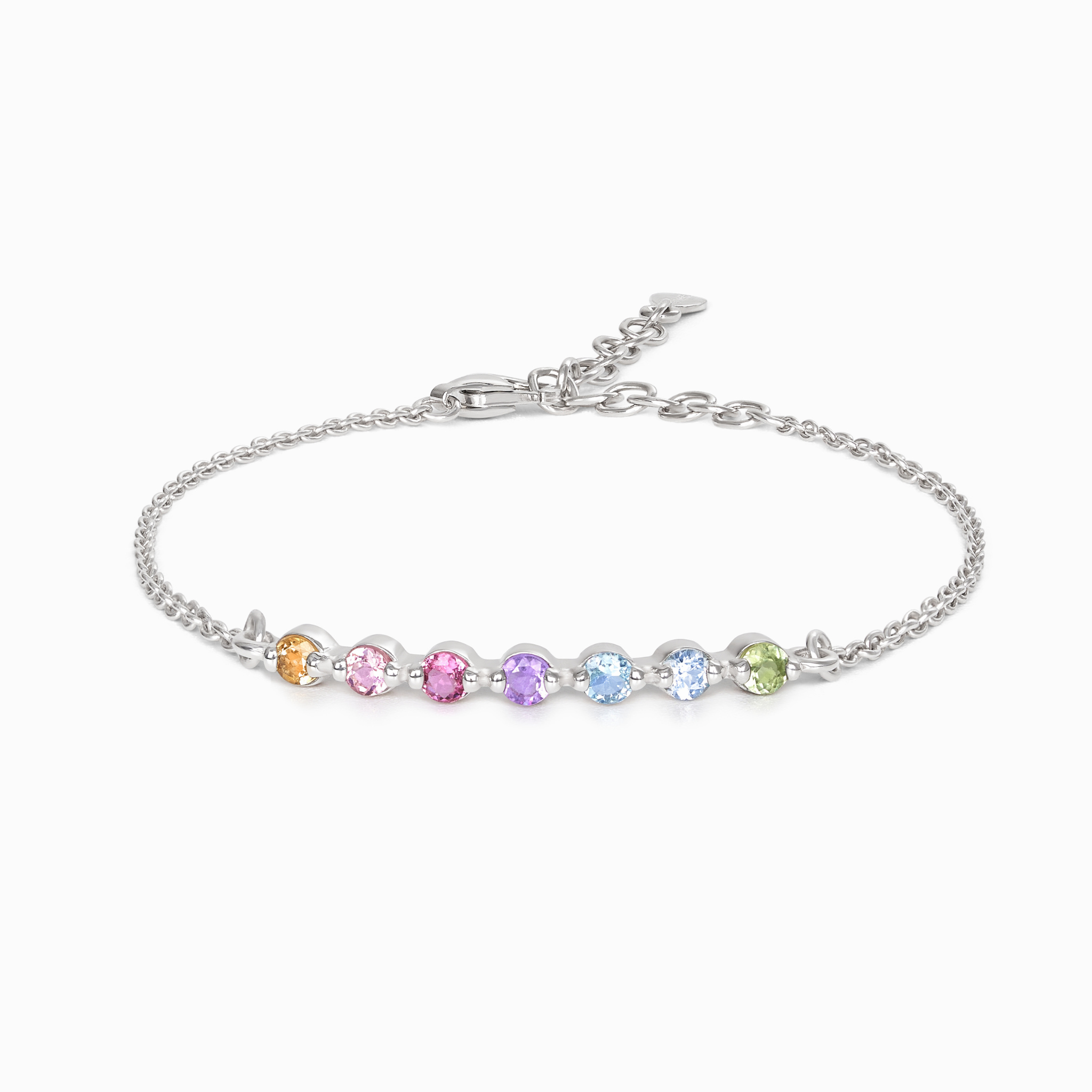 Multicolor gemstone bracelet in sterling silver new arrivals
