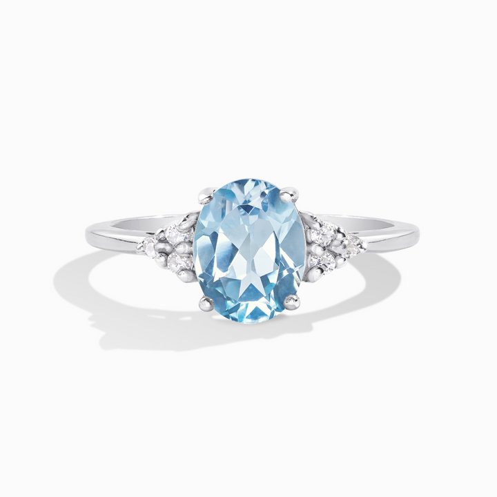 oval cut sky blue topaz three stone engagement and promise ring in sterling silver gift for her