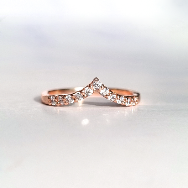 Wishbone Curved Eternity Ring in 18k Rose Gold Vermeil