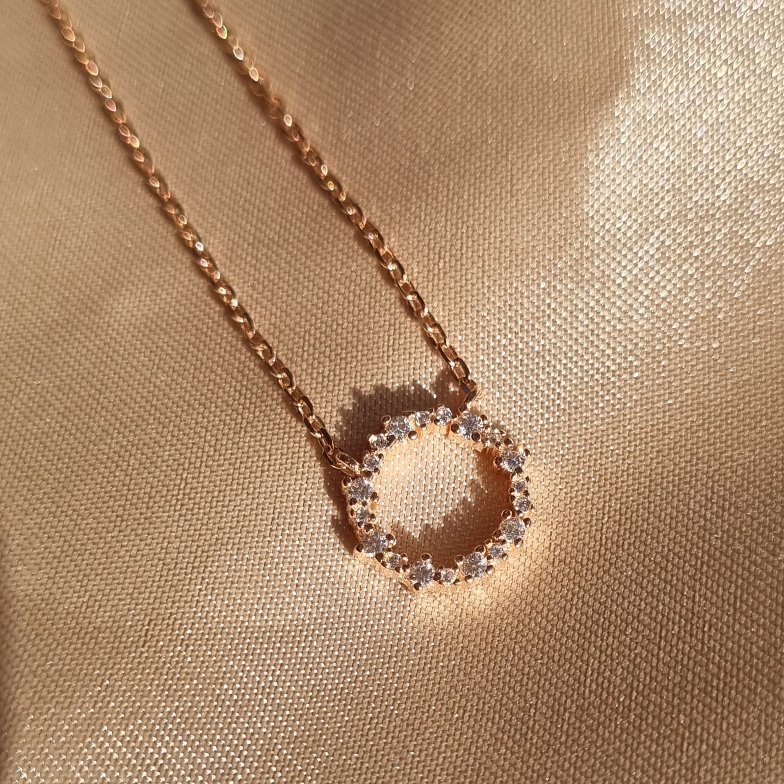 Circle Eternity Necklace in Rose Gold