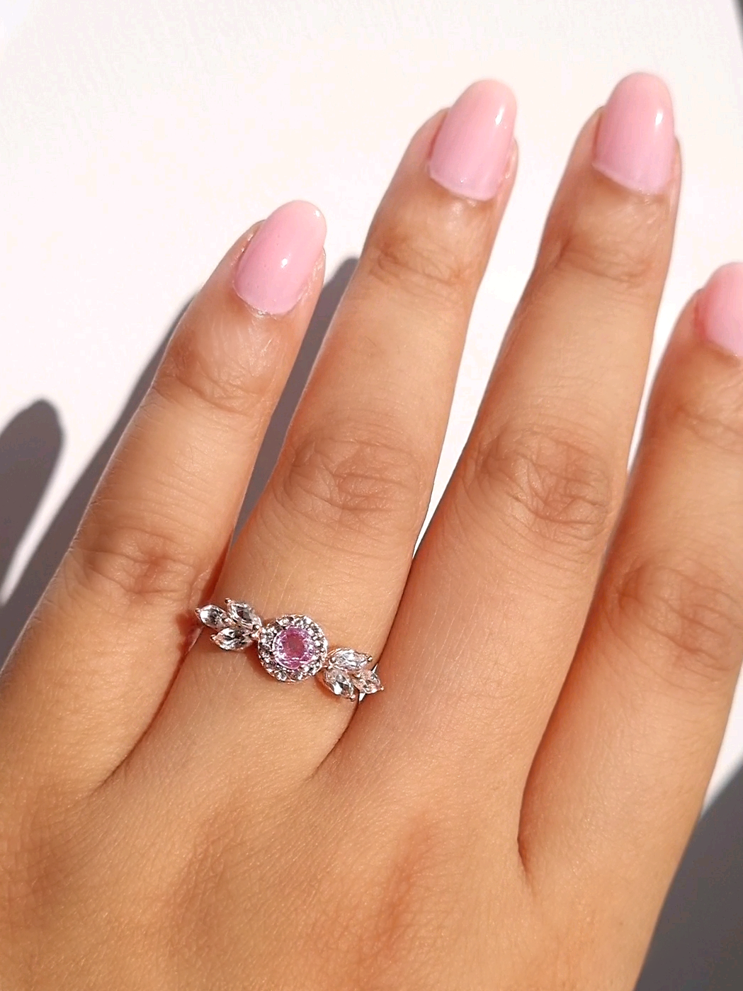 Aurelia Pink Sapphire Ring in 18k Rose Gold Vermeil