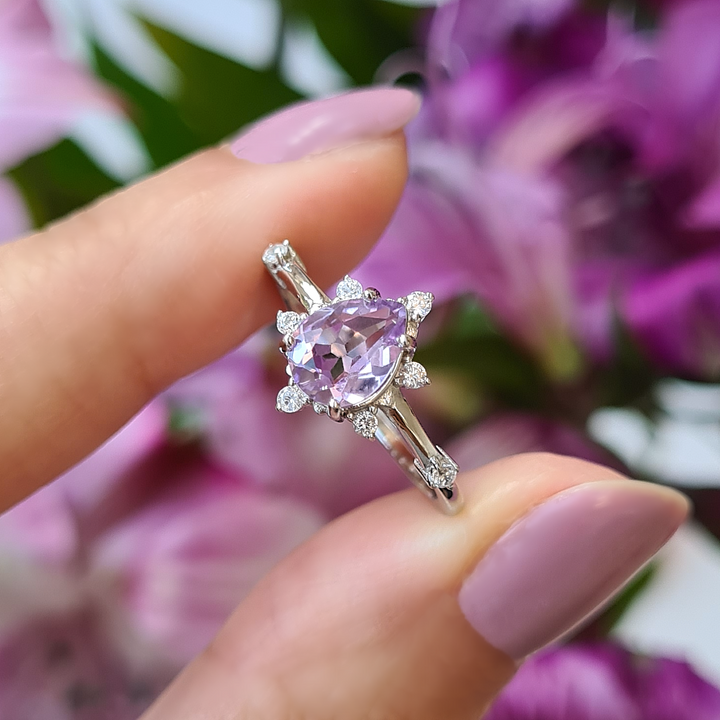 Sterling Silver Estelle Lavender Amethyst Ring - Engagement, Promise, Gemstone Ring, Anniversary, Birthday Gift For Her, Mum, Girlfriend