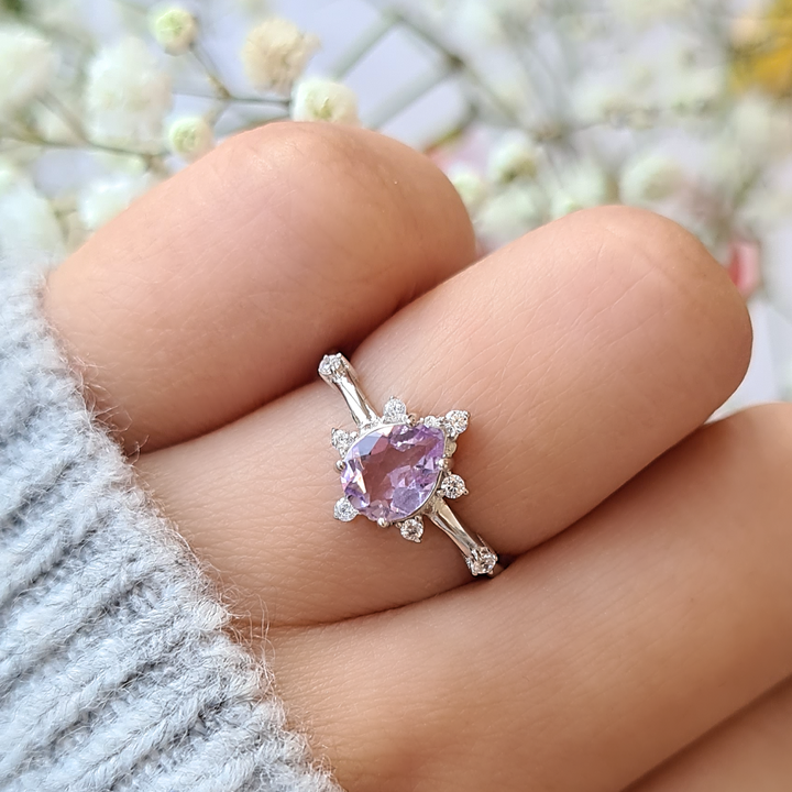 Sterling Silver Estelle Lavender Amethyst Ring - Engagement, Promise, Gemstone Ring, Anniversary, Birthday Gift For Her, Mum, Girlfriend