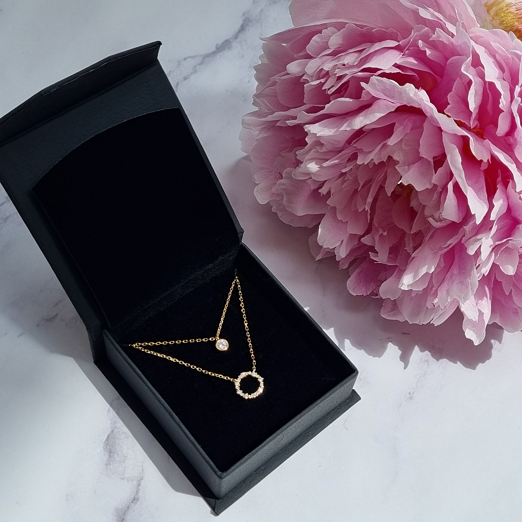 Circle Eternity Necklace in Rose Gold