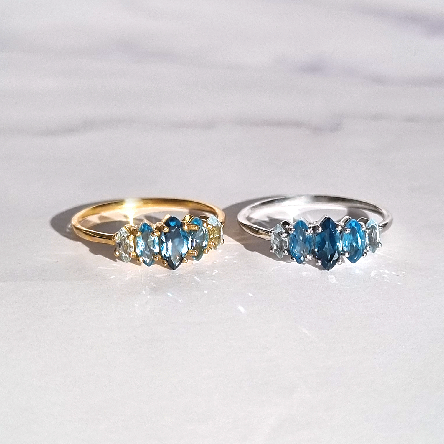 Ombre Blue Topaz Ring in Sterling Silver