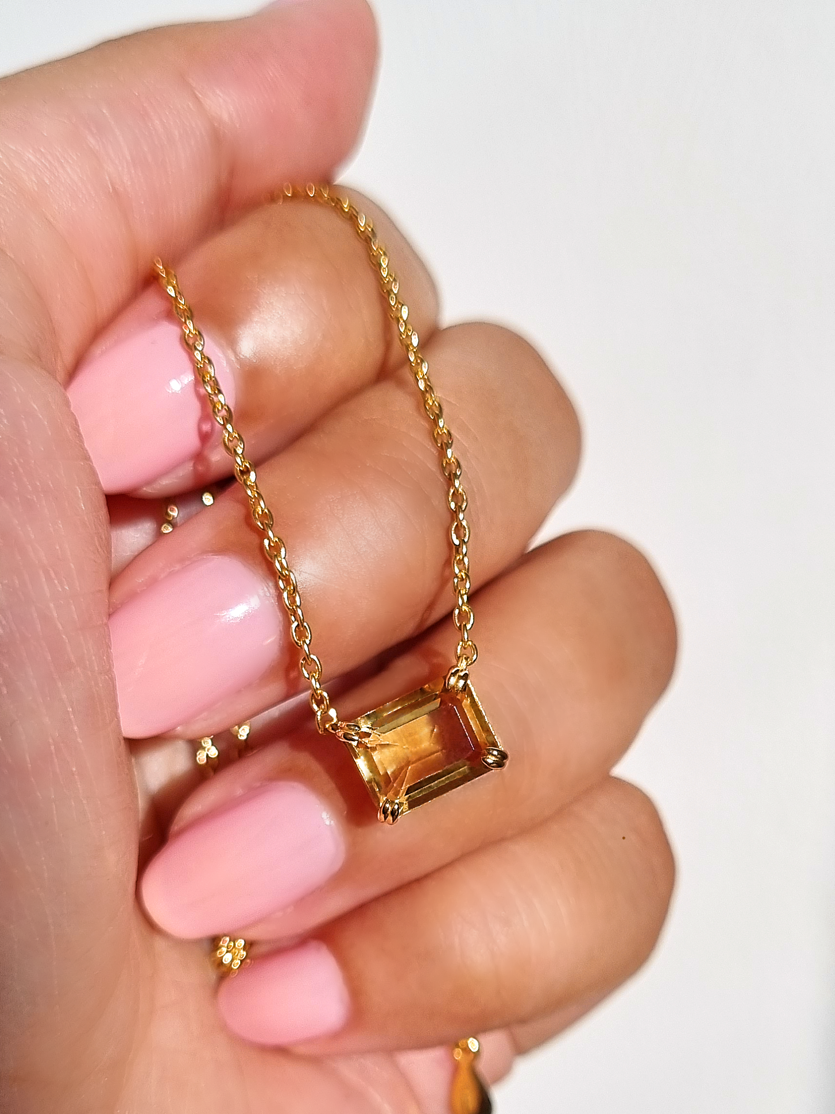 Layla Citrine Necklace in 18k Gold Vermeil