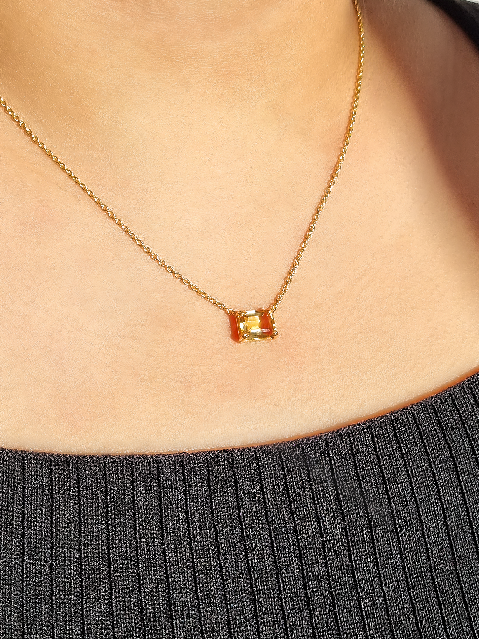 Layla Citrine Necklace in 18k Gold Vermeil