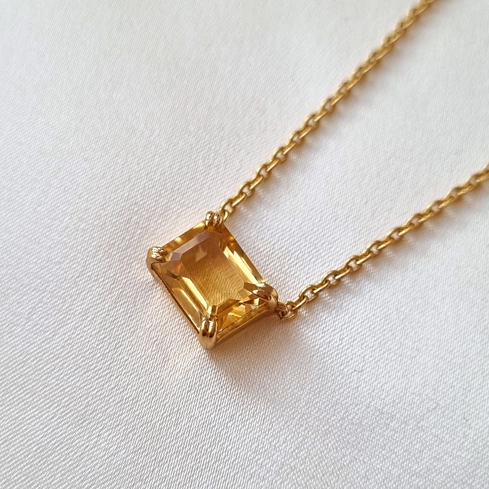 Layla Citrine Necklace in 18k Gold Vermeil