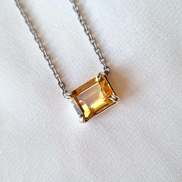Layla Citrine Necklace in Sterling Silver