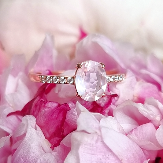 Rose Quartz Ring in Rose Gold Vermeil