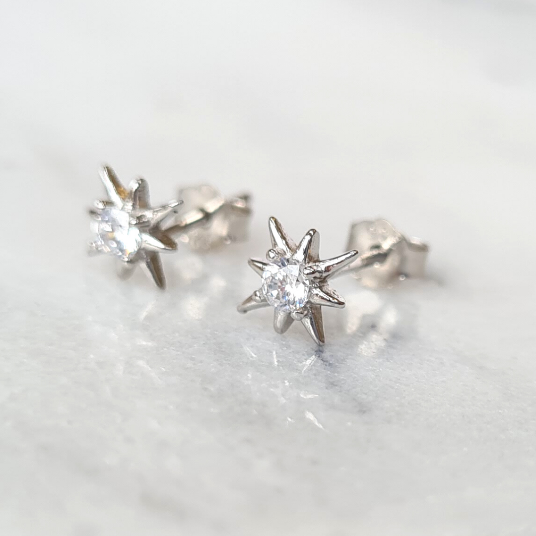 Starburst Earrings in Sterling Silver