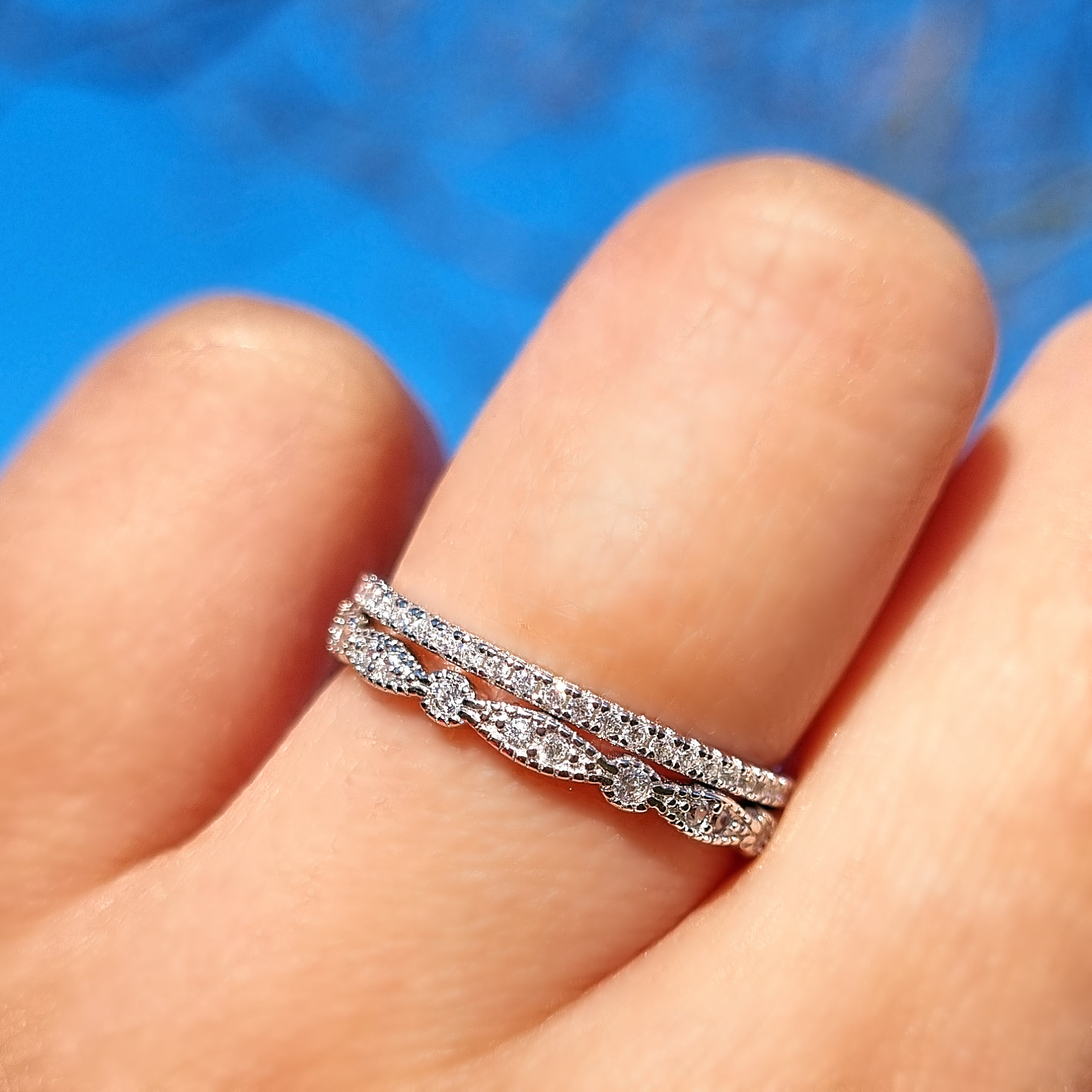 Vintage Style Full Eternity Band in Sterling Silver