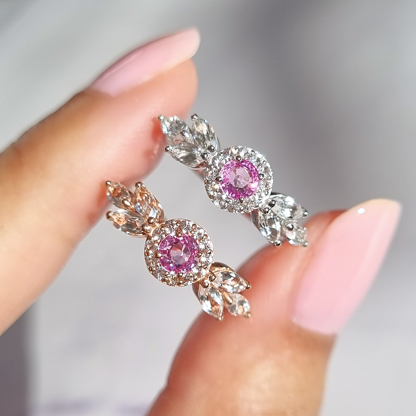 Aurelia Pink Sapphire Ring in 18k Rose Gold Vermeil