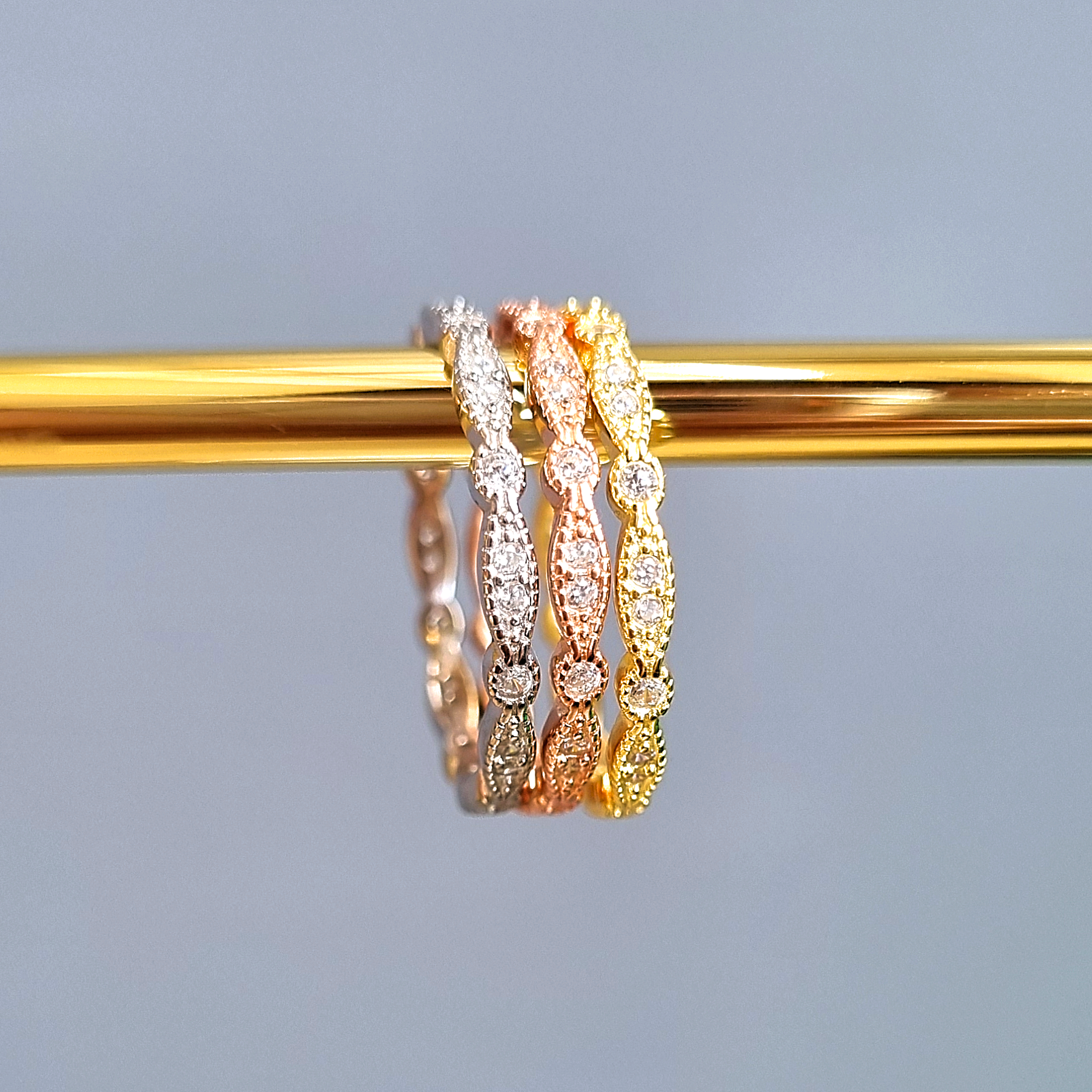 Vintage Style Full Eternity Band in Gold