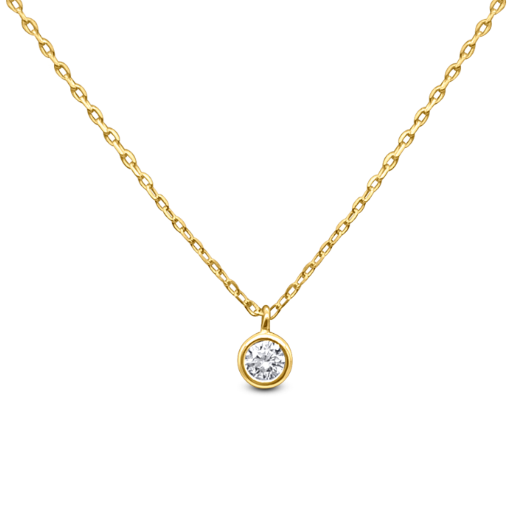 Starlight Solitaire Pendant Necklace in Gold